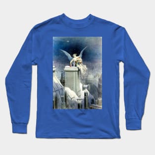 Christmas Eve - Gustave Dore Angel on snowy chimney Long Sleeve T-Shirt